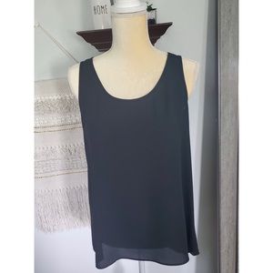Express Black Split Open Back Top
